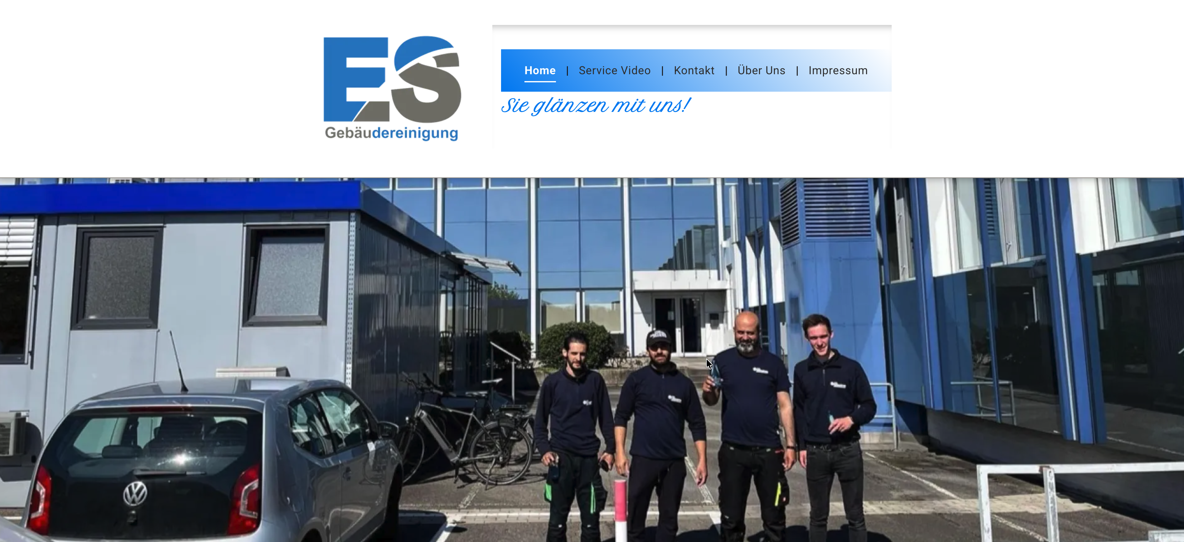 Alte Website von ES Gebäudereinigung vor dem Redesign