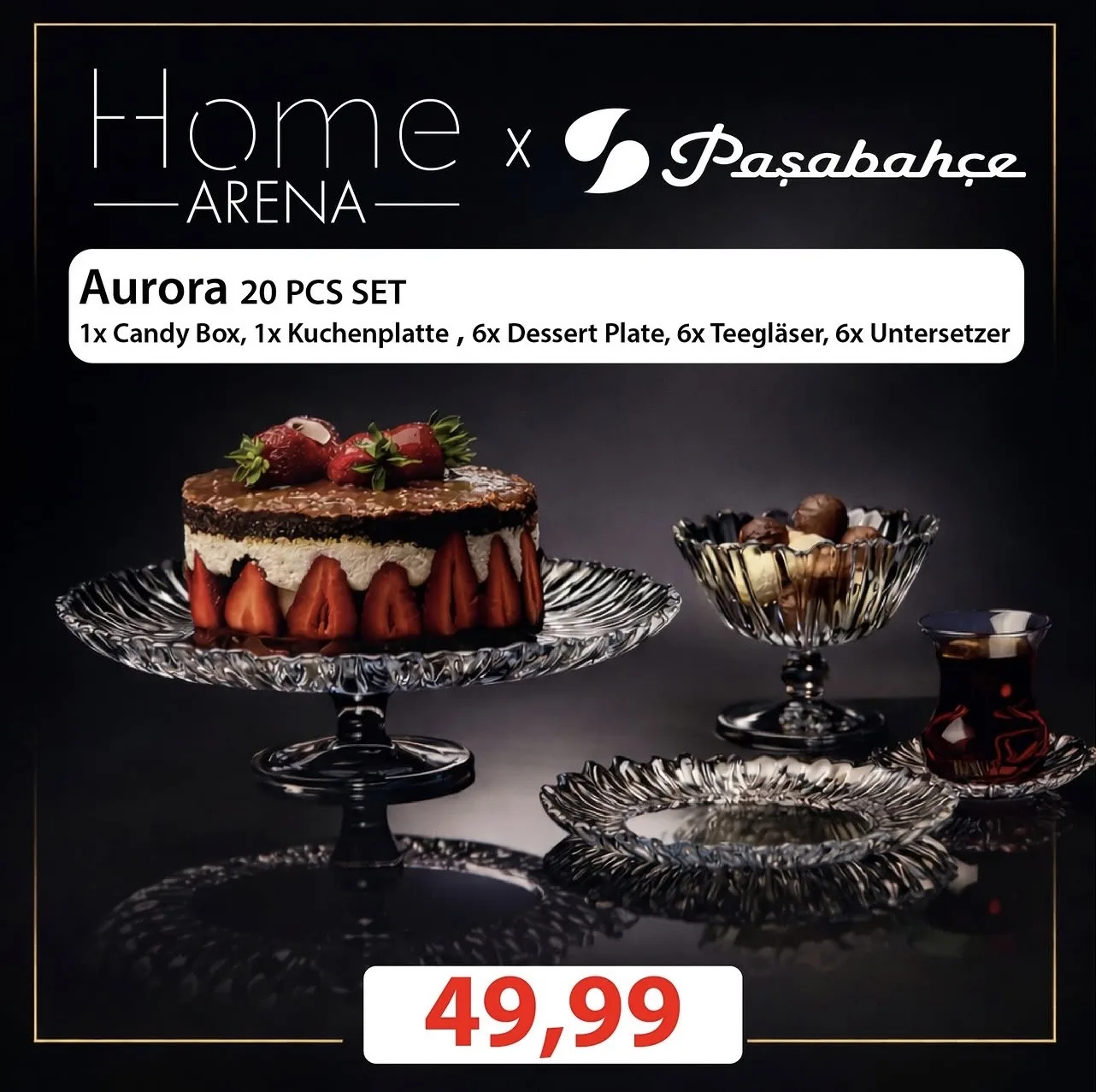 Arena Home Social-Media-Angebot für ein Paşabahçe Geschirrset