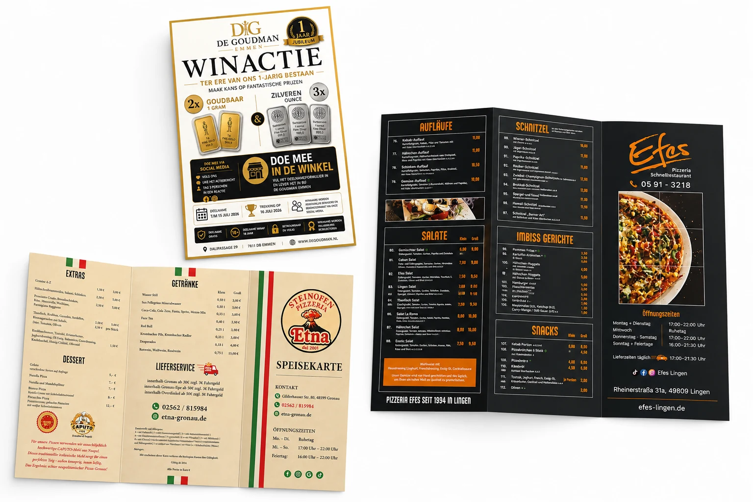 Flyer und Falzflyer für Gastronomie und Einzelhandel